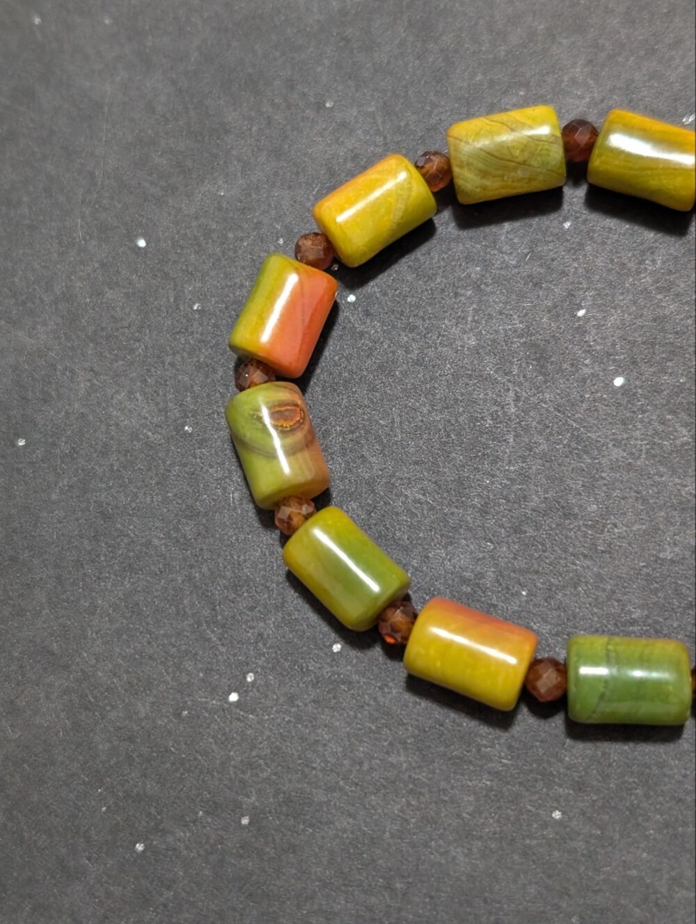 Agate/Garnet Bracelet - Picture 7 of 8